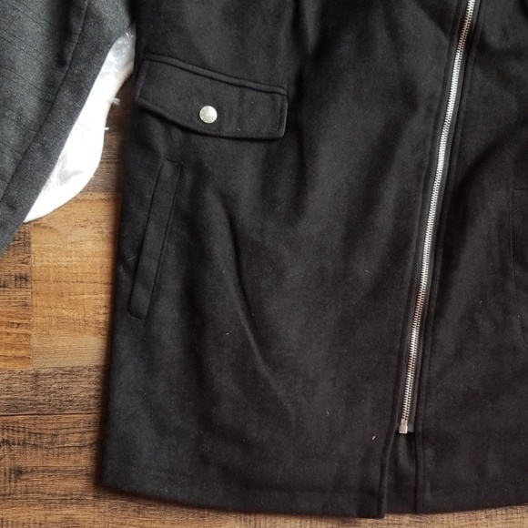 Miss London Jacket Large EUC Black Grey Pockets - Picture 5 of 8
